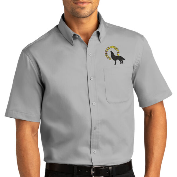 Port Authority® Short Sleeve SuperPro React™Twill Shirt - Embroidered Logo Thumbnail