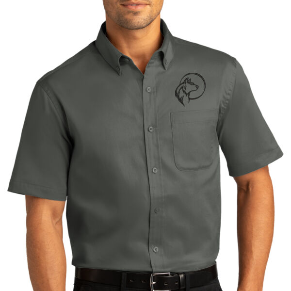 Port Authority® Short Sleeve SuperPro React™Twill Shirt - Embroidered Logo Thumbnail