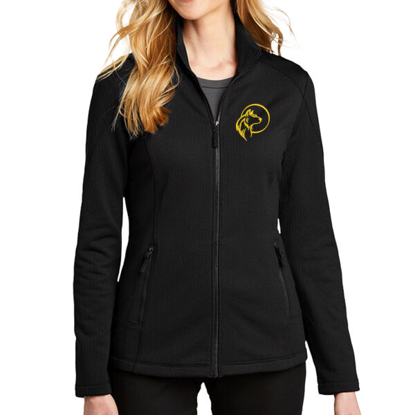 Port Authority® Ladies Grid Fleece Jacket - Embroidered Logo Thumbnail
